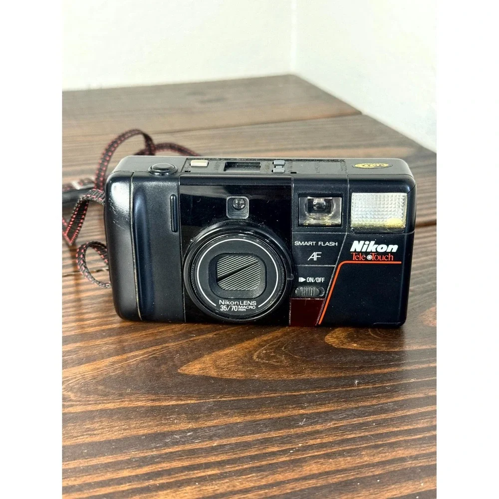 Vtg Nikon Tele Touch AF Black 35/70mm Macro Lens 35mm Film Camera Point Shoot